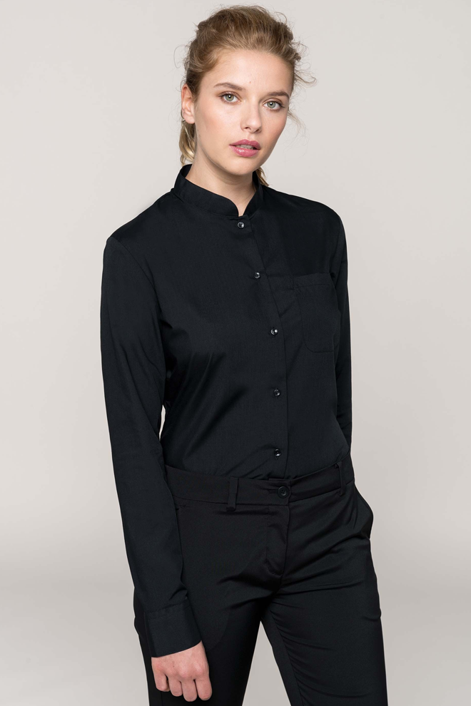 Ladies Long Sleeve Mandarin Collar Shirt - The Stitching Zone Galway